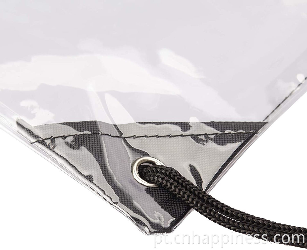 Bolsa de PVC clara sapatos de viagem à prova d'água Bag de cordão plástico forte logotipo personalizado praia transparente estádio mochila bolsa de cordas